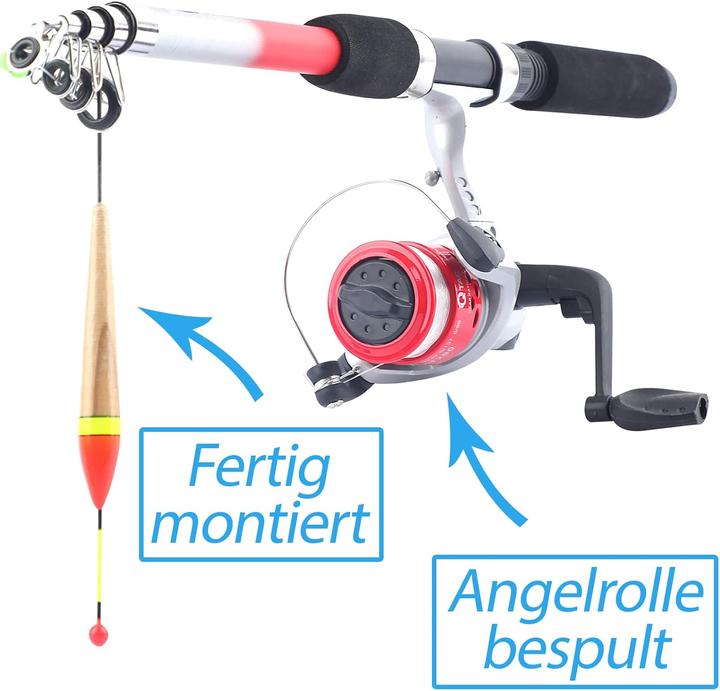 Image du produit Q-Tac Kit de pêche pour enfants (Télescope, Kit de pêche, 165 cm)