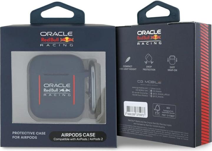 Actual product image Red Bull Case Silicone Logo & Lines for AirPods 1 / 2 navy blue