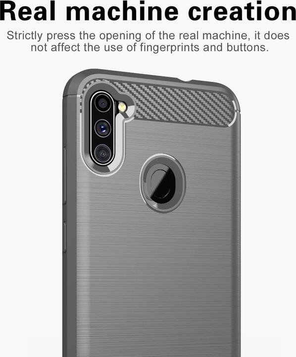 Image du produit Cadorabo TPU Ultra Slim carbon edelstahl Combi Cover (Samsung Galaxy A11, Samsung Galaxy M11)
