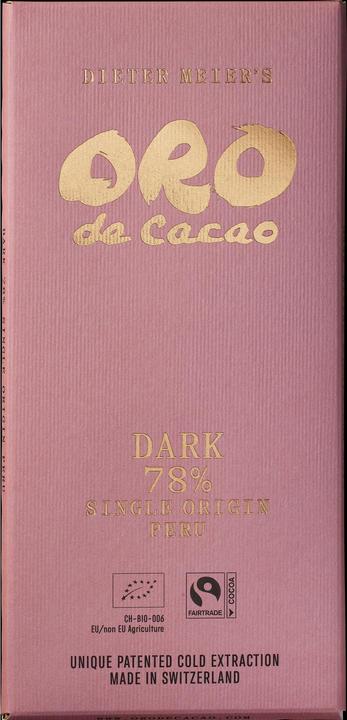 Produktbild Oro de Cacao Tafelschokolade Bio Dark 78% Peru 80 g (80 g)