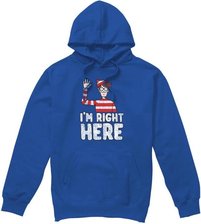 Actual product image Wheres Wally? Mens I'm Right Here Hoodie (L)