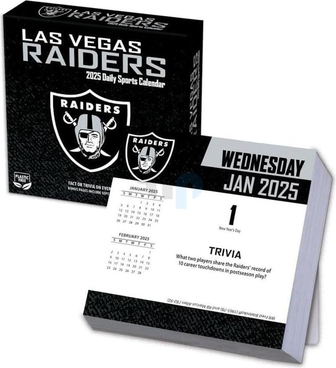 Productafbeelding NFL - Las Vegas Raiders - Bokskalender 2025 (Spaans, Italiaans, Engels, Duits, Frans)