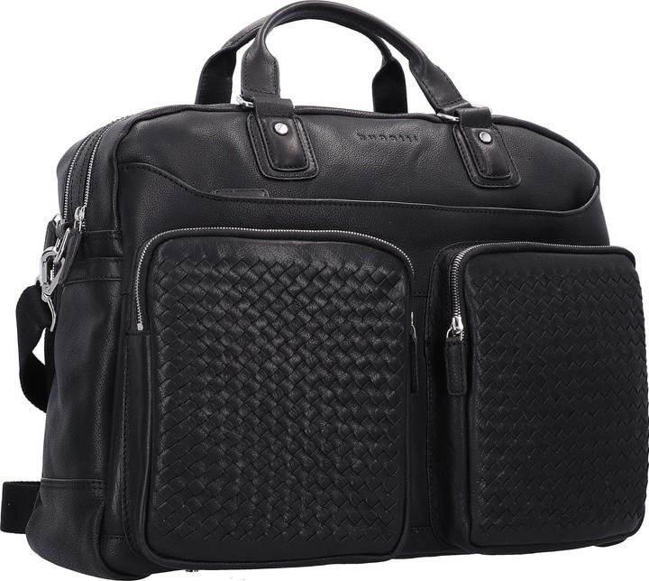 Actual product image Bugatti Woven briefcase leather 48 cm