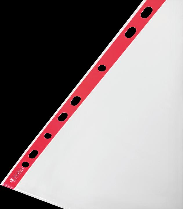 Produktbild Herlitz Broschürenhülle, DIN A4, glasklar, farbiger Aussenrand 0,070 mm, aus PP-Folie (A4, 50 x)