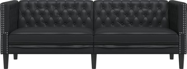 Produktbild VidaXL Chesterfield Sofa 3-Sitzer Couch Sessel Polstersofa Schwarz Kunstleder (Chesterfield)