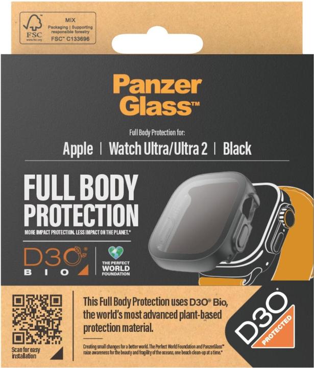Image du produit PanzerGlass Protecteur d'écran corps complet Apple Watch 2023 49mm avec D3O noir