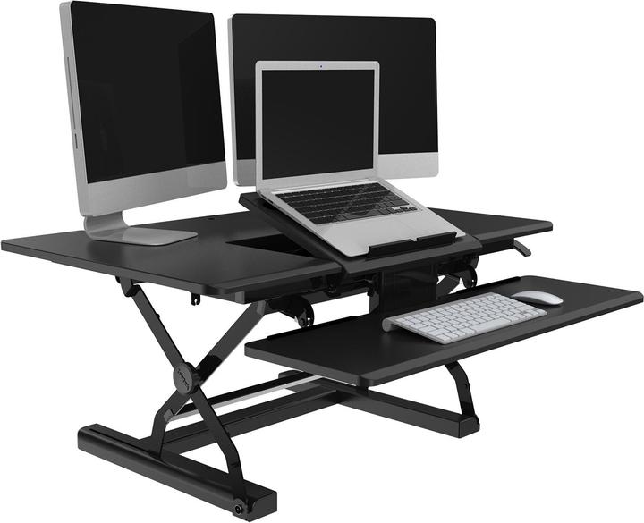 Actual product image V7 Workstation desk stand with sit/stand function, 91.40cm (36"). Product Color: Black, Minimum Image