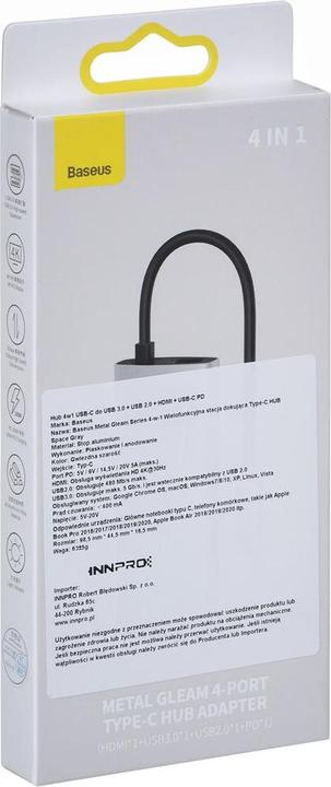 Actual product image Baseus Gleam Series 4-in-1 (USB-C, 1 Ports)