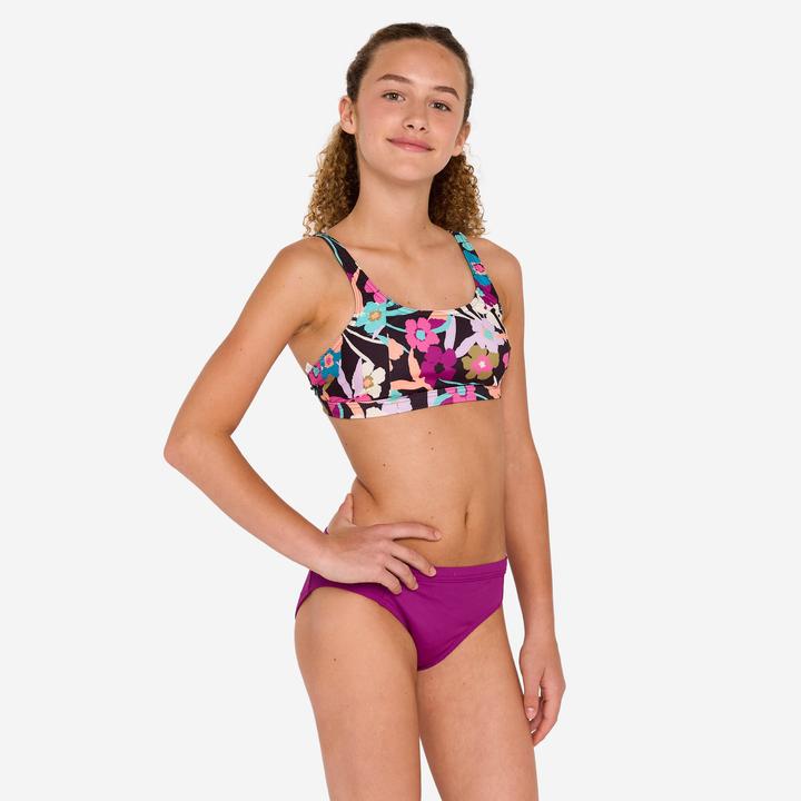 Immagine prodotto Olaian Bikini-Hose Surfen Mädchen geblümt Alma Hao violett (140)