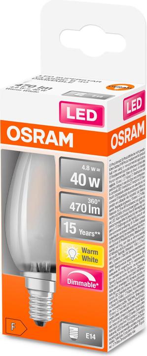 Produktbild Osram Led Retrofit Classic B (E14, 4.80 W, 470 lm, 1 x, F)