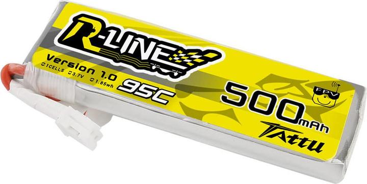 Immagine prodotto Tattu Batteria RC LiPo 500 mAh 3,7 V 95C R-Line (3.70 V, 500 mAh)
