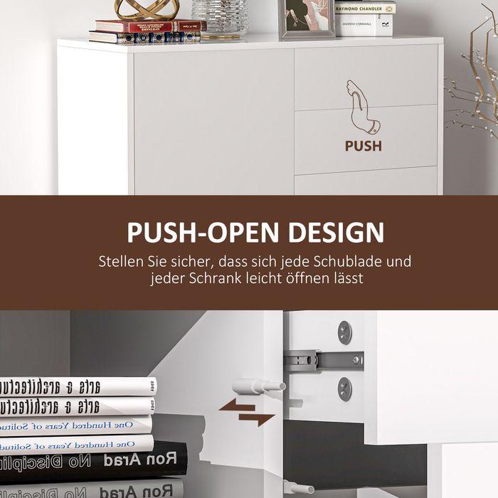 Produktbild Swisshandel24 Sideboard Aufbewahrungsschrank mit Schublade, 2 Türen für Küche Weiss