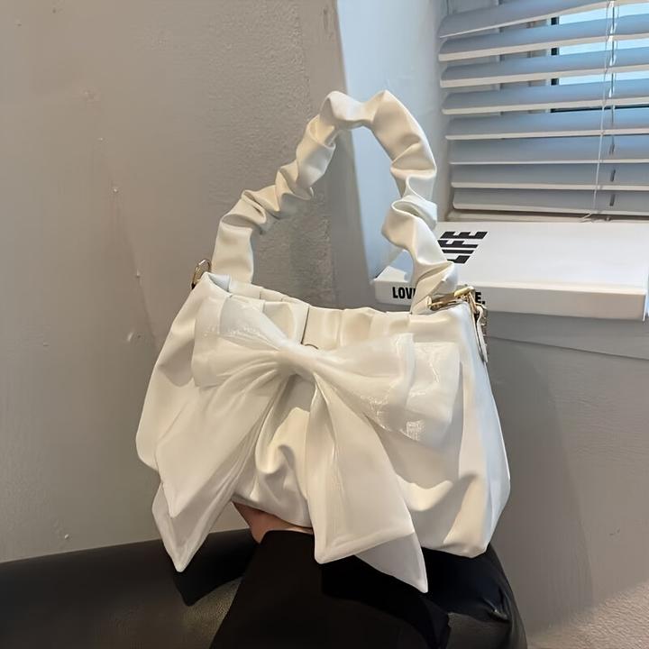 Produktbild Only-Bags.Store Chic bow shoulder bags, monochrome bags with magnetic closure and polyester lining