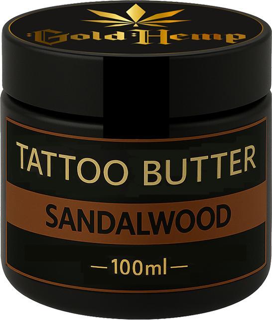 Produktbild GoldHemp Tattoo Aftercare Sandalwood 30ml (Panthenol, Cannabis Sativa Seed Oil, Cocos nucifera oil, Tocopherol, Aroma, Coumarin, Cera Alba, Cannabidiol, Linalool, Vitis Vinifera Sees Oil, Limonene, Pantolactone)