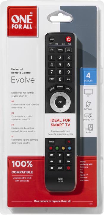 Produktbild One for All Evolve 4 (Universal Fernbedienung, Infrarot)