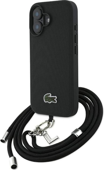 Image du produit Lacoste Case Iconic Petit Pique Crossbody Cord MagSafe for iPhone 16 Plus black