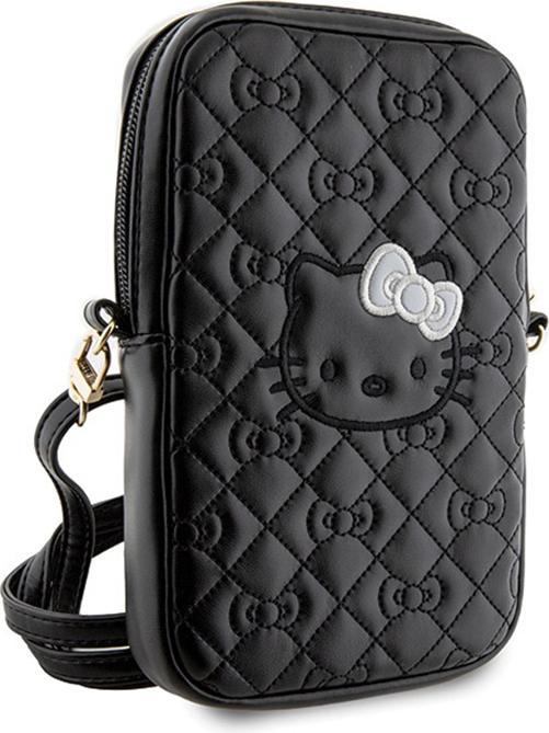 Immagine prodotto Hello Kitty Custodia a tracolla in pelle PU Qulited - nero (Apple iPhone 16)
