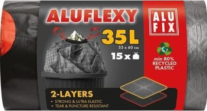 Actual product image AluFix ALUFLEXY Zugband-Beutel Extra-stark, 35L, 15 Stk. Müllsäcke (15 x, 35 l)