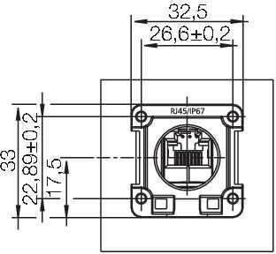 Actual product image Weidmüller IE-XM-RJ45/RJ45-IP67 Flush-mount flange coupling IP67 (Network coupling)