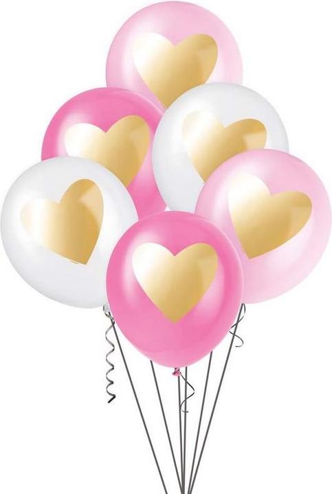 Produktbild Unique Party Herz Ballons Latex 6erPack (6 x)