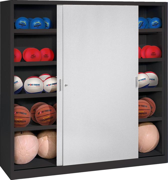 Image du produit C+P Armoire à balles (hxlxp : 195x120x40 cm, avec portes coulissantes en tôle pleine, type 4)