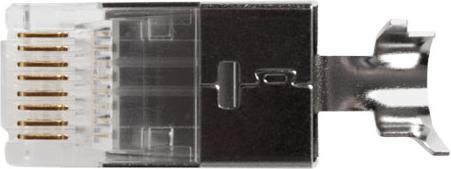 Actual product image RJ45 (8P/8C) CAT6A shielded modulaire connector for round cable with solid or standed conductors. Su