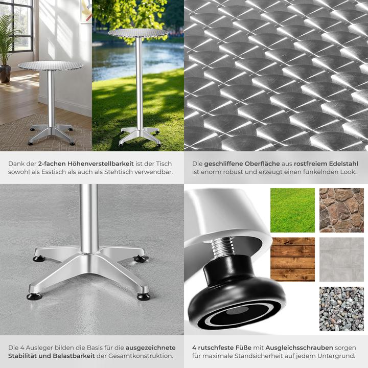 Produktbild tectake Bistrotisch (Ø 60 x 110 cm)