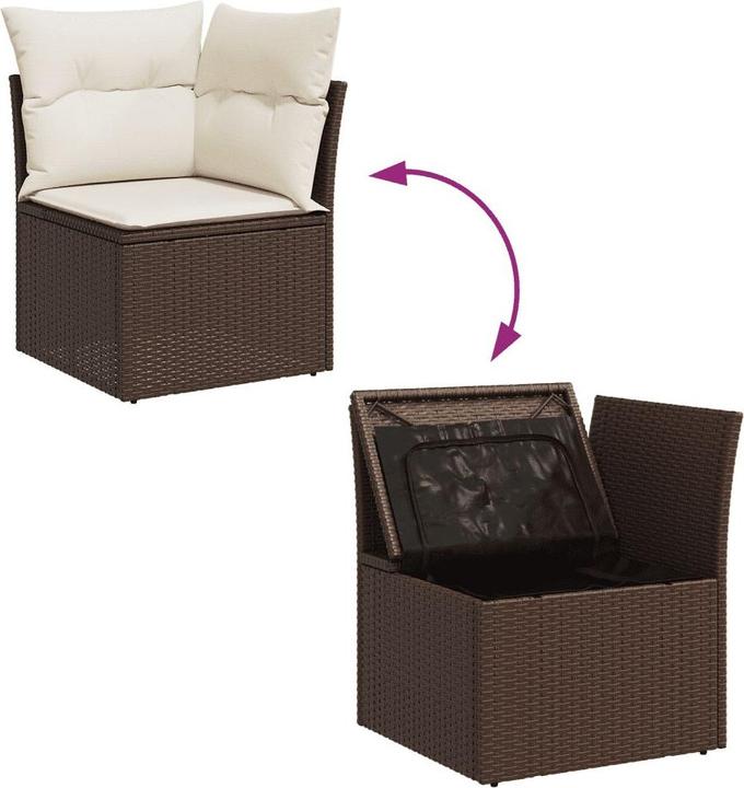 Immagine prodotto VidaXL Set di divani da giardino set da giardino gruppo di sedute da giardino 10 pezzi marrone