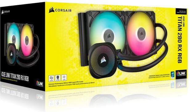 Immagine prodotto Corsair iCUE LINK TITAN 280 RX RGB AIO, radiatore da 280 mm, cooler per CPU a liquido