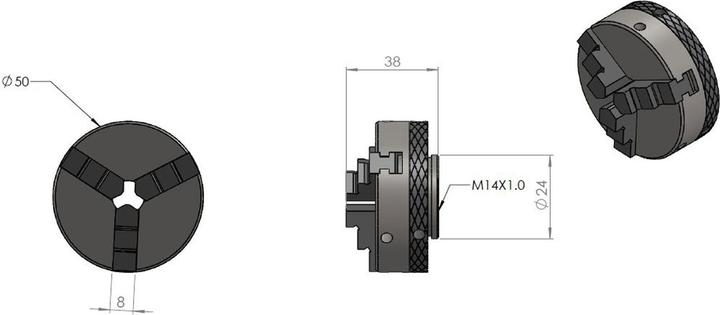 Produktbild Paulimot Mini Dreibackenfutter 50 mm
