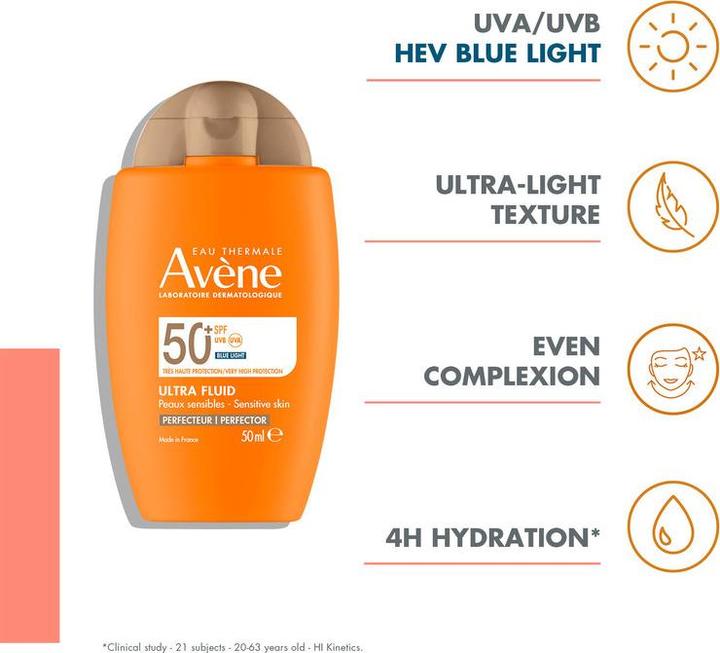 Produktbild Avène Ultra Fluid Perfector (Sonnencreme Gesicht, SPF 50+, 50 ml, 69 g)