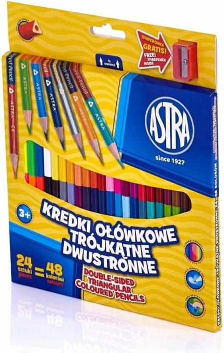Image du produit Astra Crayons triangulaires double face 24 = 48 couleurs (Multicolore, 24 x)