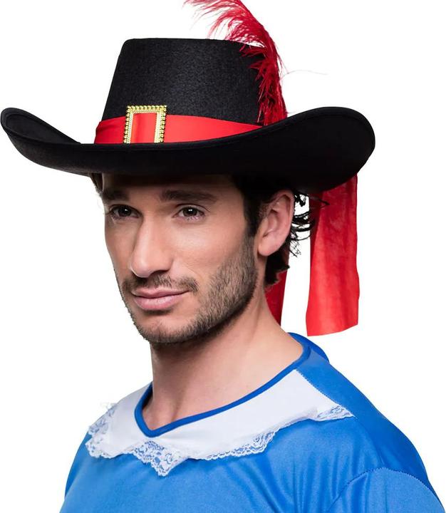 Actual product image Boland Musketeer hat with ribbon and feather