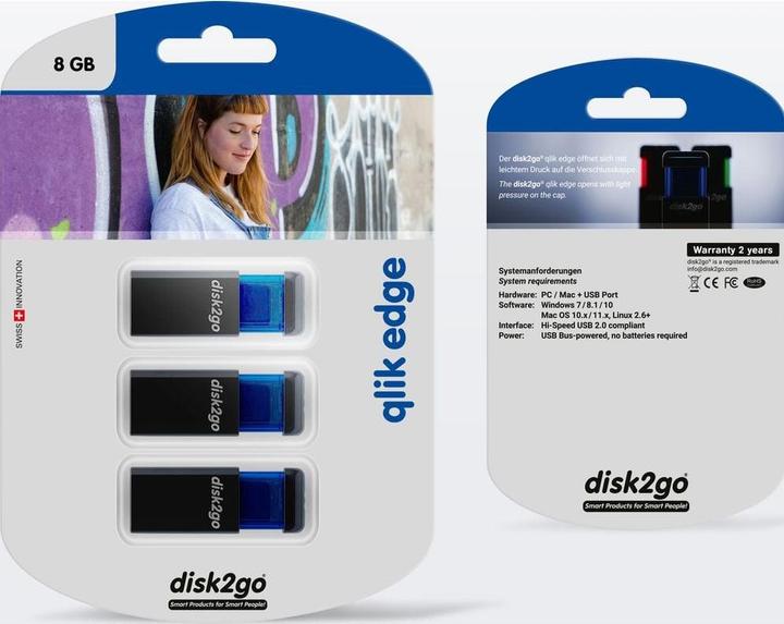 Image du produit Disk2go Qlik Edge (8 Go, USB-A)
