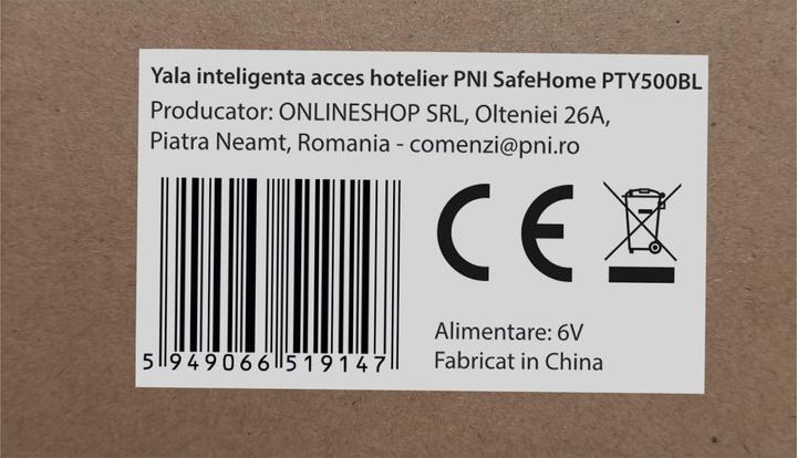Produktbild PNI Yala Smart Hotelzugang SafeHome PTY500BL WiFi, links, Zugang mit Fingerabdruck, Code, Karte, Sch (Fingerabdruck, Schlüssel, Schlüsselkarte)