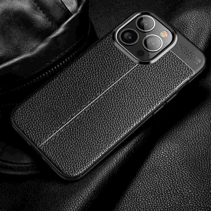 Actual product image Cadorabo TPU Cover Faux Leather Structure (Apple iPhone 13 Pro Max)