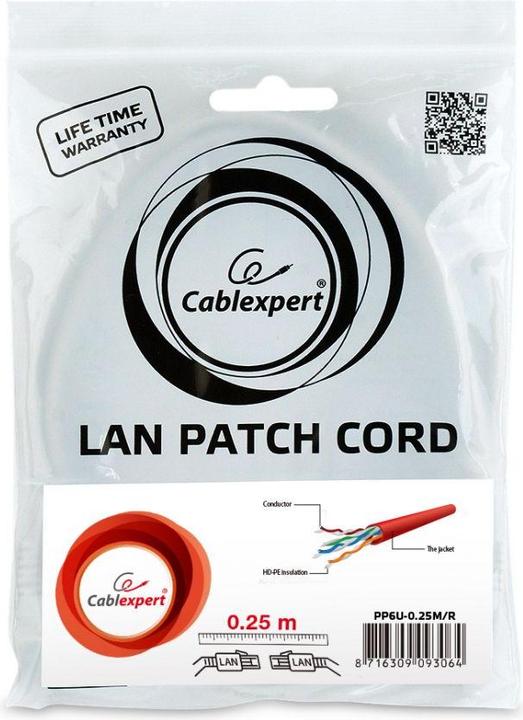 Immagine prodotto Gembird Cavo patch (U/UTP, CAT6, 0.25 m)