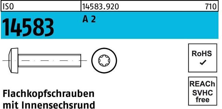 Produktbild Flachkopfschraube ISO 14583 m.Innensechsrund M 5 x 6 A 2 (500 Schrauben pro Stück)