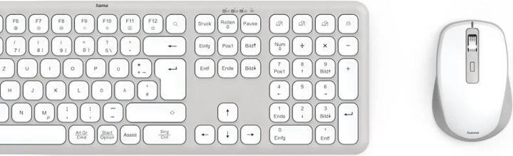 Actual product image Hama WK-550 Wireless keyboard and mouse set white (DE, Wireless)