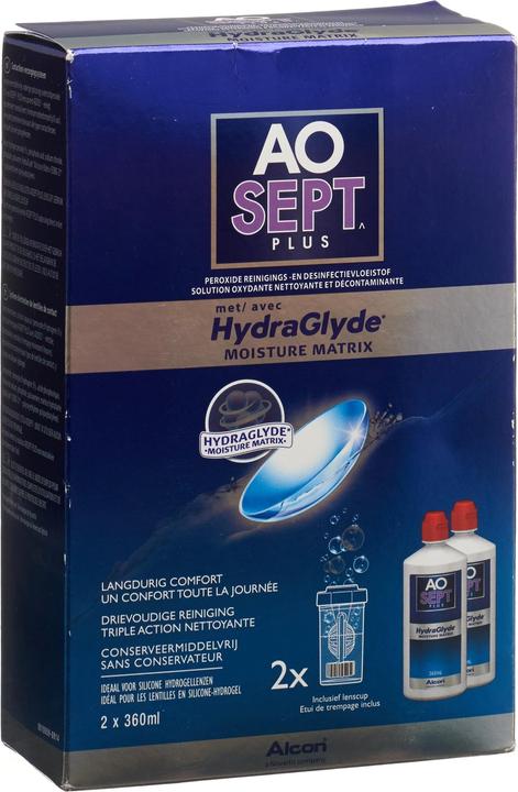 AOSept HydraGlyde, Peroxid Reinigungs- und Desinfektionslösung, 2x360 ml (Peroxid-System, 720 ml)