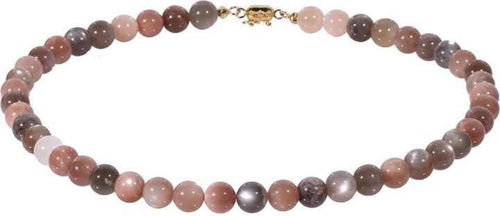 Image du produit Xen Multicolore Pierre de Lune - Collier 10 mm boules fermoir magnétique 925 AG/doré (Argent sterling 925, 48 cm)