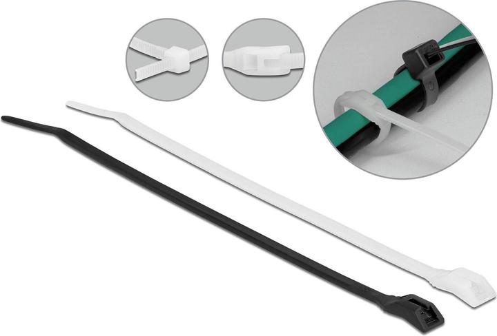 Delock Cable tie with flat head L 205 x W 4.6 mm 100 pieces (Velcro cable ties, 205 mm, 100 pcs.)