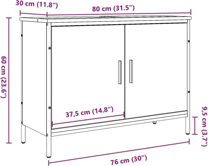 Actual product image VidaXL Vanity unit (80 x 30 x 60 cm)