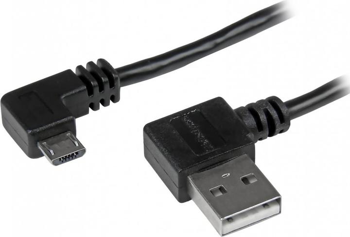 Actual product image StarTech Micro USB cable with right angled connectors - male/male - 2m - USB A to Micro B connection cable (2 m, USB 2.0)