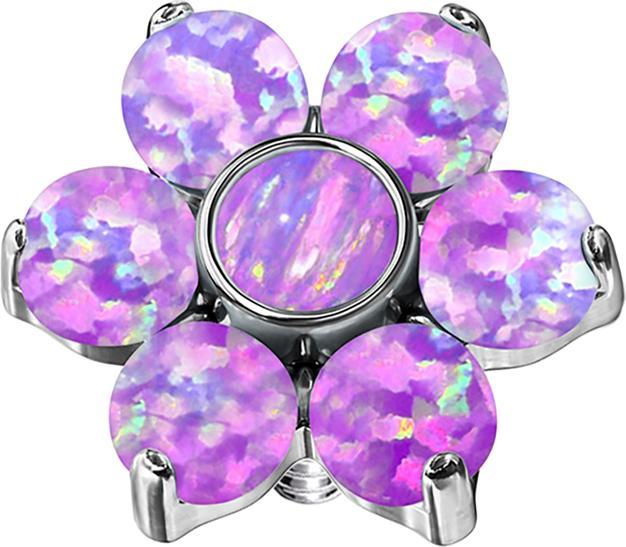 Image du produit Star Piercing Dermal Anchor fleur opale violet (sans laiton, Acier chirurgical 316L)