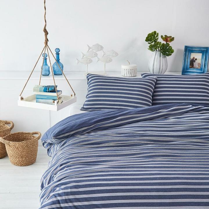 Produktbild BettwarenShop Melangestreifen (Bettwäsche Set, 135x200 cm + 80x80 cm)
