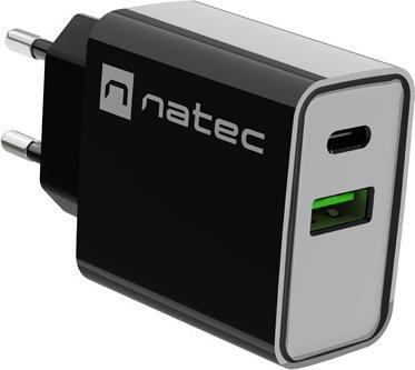 Image du produit Genesis Natec ładowarka Sieciowa Ribera USB-A + USB-C 20w Power Delivery Czarna Nuc-2062 (20 W)