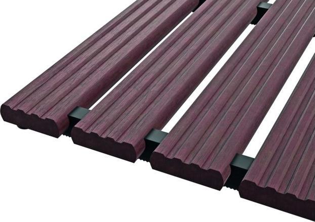 Image du produit Plancher de sécurité en bois imprégné avec 1×chanfrein et profil d'arrêt double côté largeLargeur 10
