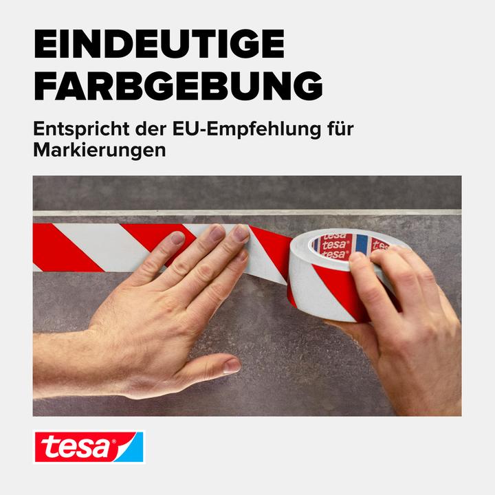 Actual product image tesa PREMIUM signal marking tape, self-adhesive PVC warning tape for permanent marking (50 mm)