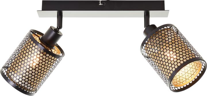 Immagine prodotto Brilliant Cheval Spot Bar 2flg in metallo oro nero 2x D45, E14, 28 W, Adatto (E14)